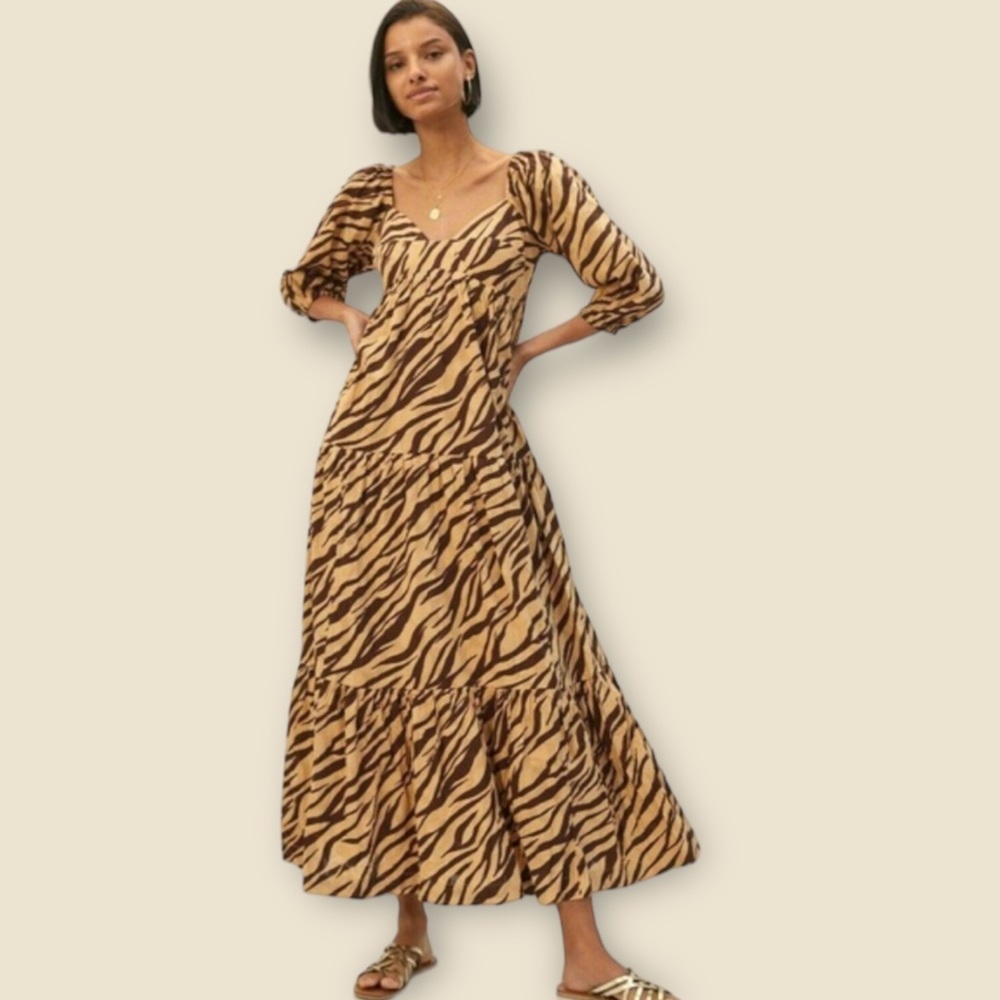 Anthropologie Blossom Puff Sleeve Maxi